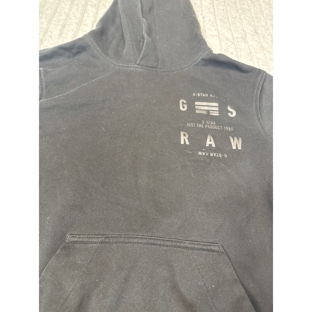 G-Star Raw Mens Black Graphic Hoodie Sweatshirt Small Just The Product 1989